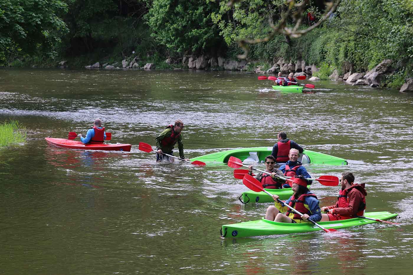 Kayaking over Lesse River